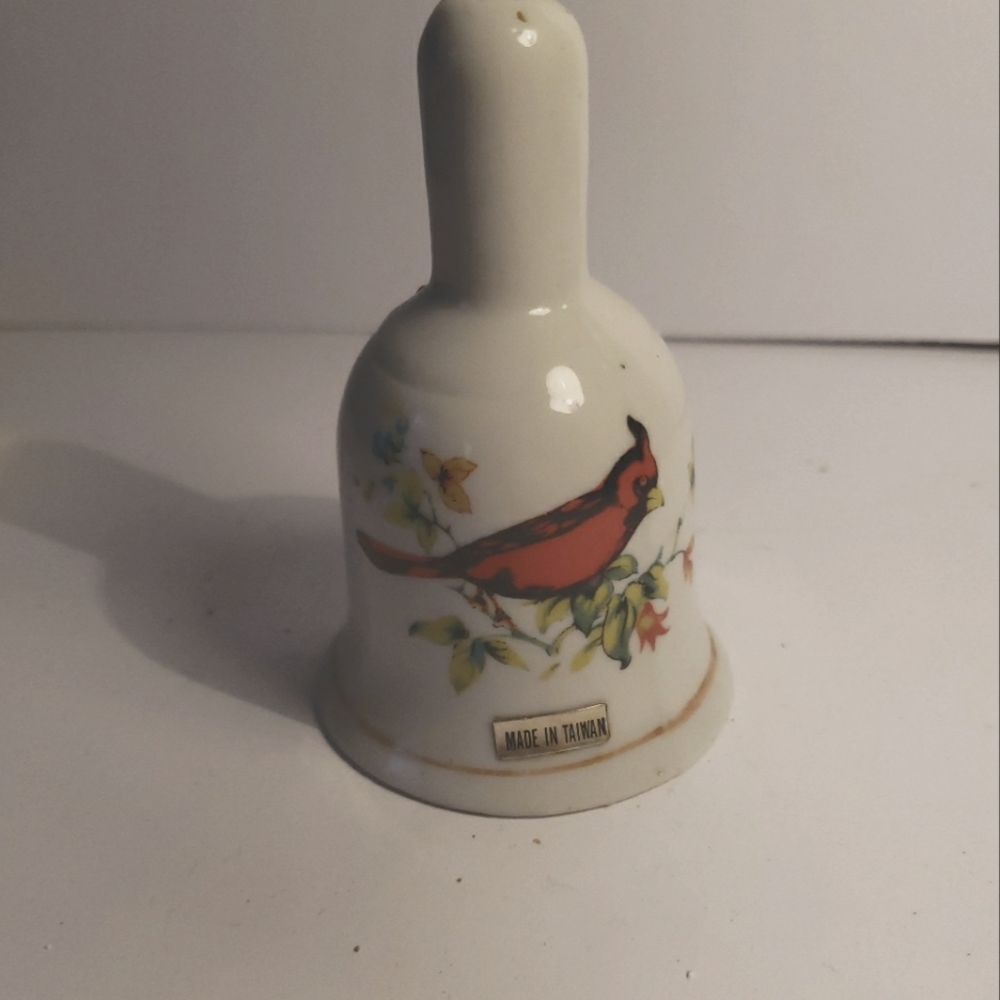 VINTAGE Red Cardinal Porcelain Bell with thimble ringer Bundle only. Save 15%